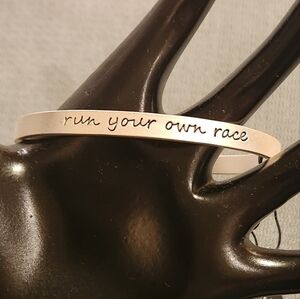 Run Your Own Race Bracelet Silver Tone